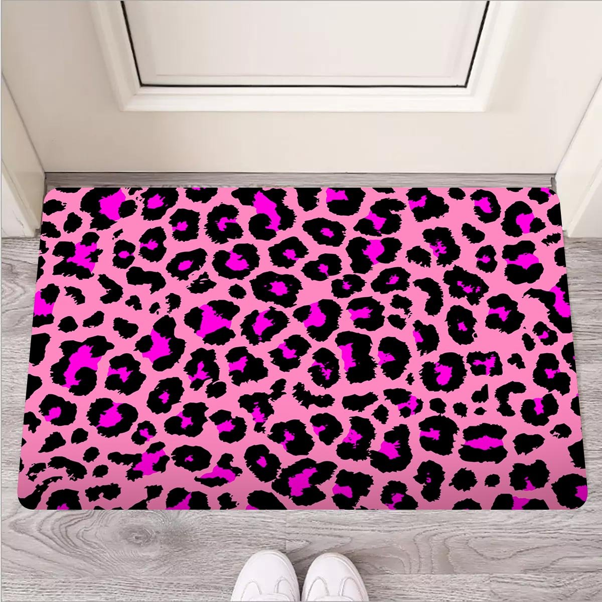 Pink Cheetah Leopard Door Mat-grizzshop