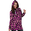 Pink Cheetah Leopard Hoodie Dress-grizzshop