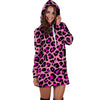 Pink Cheetah Leopard Hoodie Dress-grizzshop