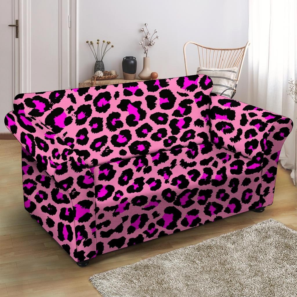 Pink Cheetah Leopard Loveseat Cover-grizzshop