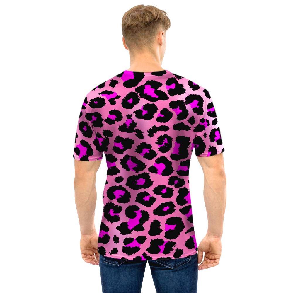 Pink Cheetah Leopard Men T Shirt-grizzshop