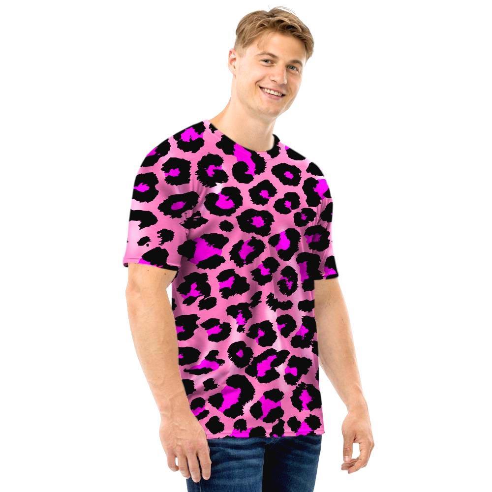 Pink Cheetah Leopard Men T Shirt-grizzshop