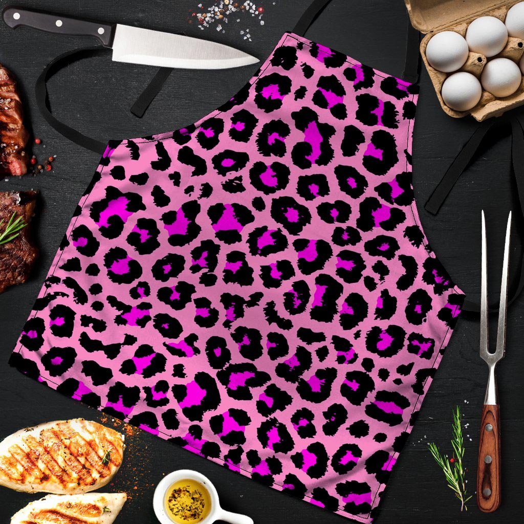 Pink Cheetah Leopard Men's Apron-grizzshop