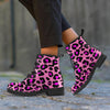 Pink Cheetah Leopard Men's Boots-grizzshop