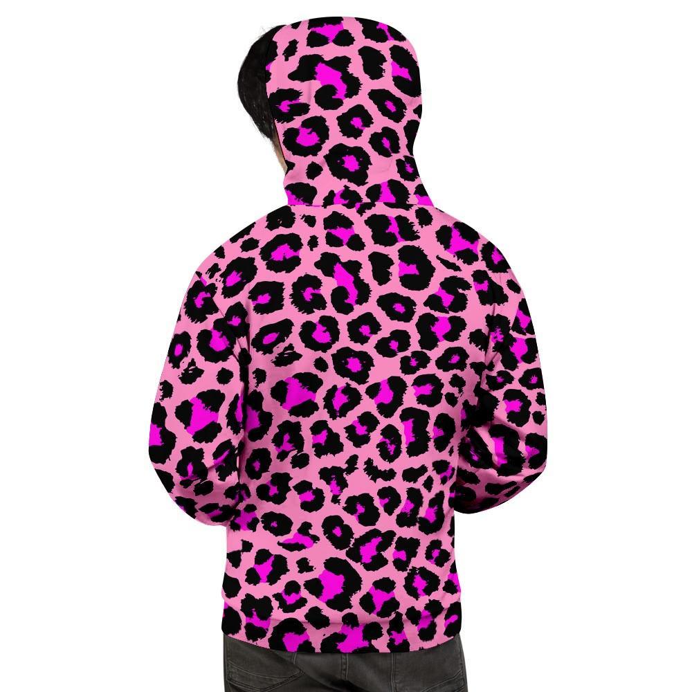 Pink Cheetah Leopard Men's Hoodie-grizzshop