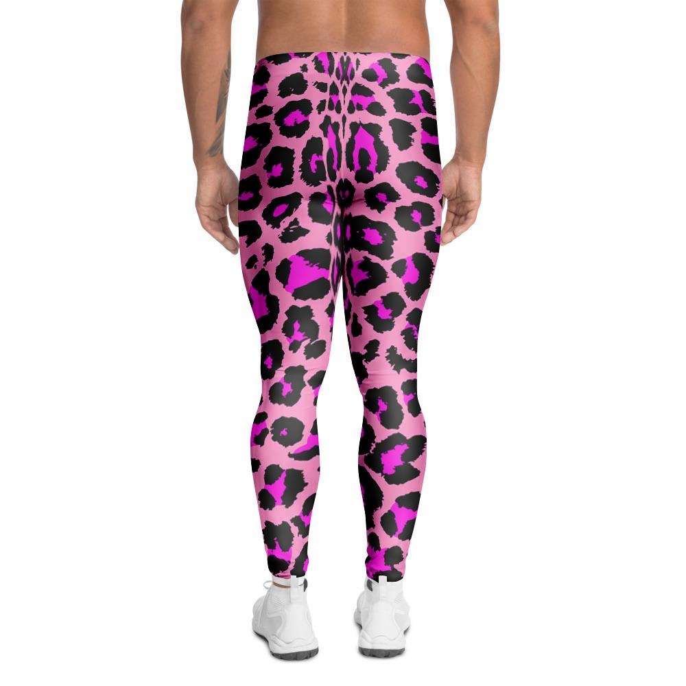 Pink Cheetah Leopard Men's Leggings-grizzshop