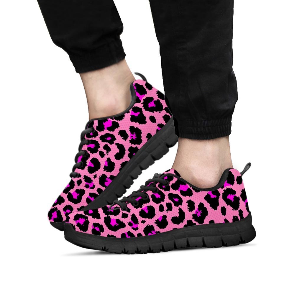 Pink Cheetah Leopard Men's Sneakers-grizzshop