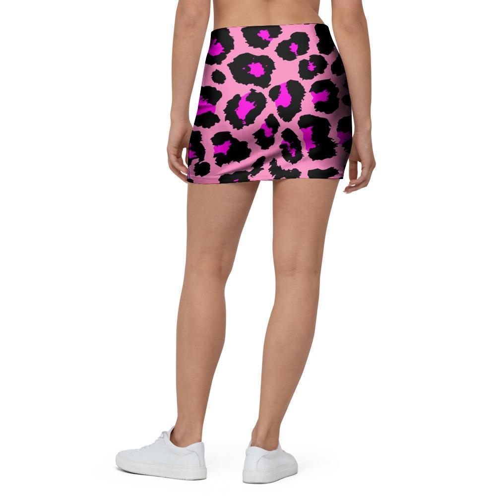 Pink Cheetah Leopard Mini Skirt-grizzshop