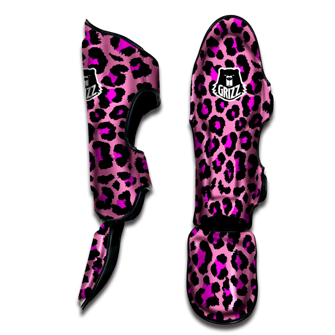 Pink Cheetah Leopard Muay Thai Shin Guard-grizzshop