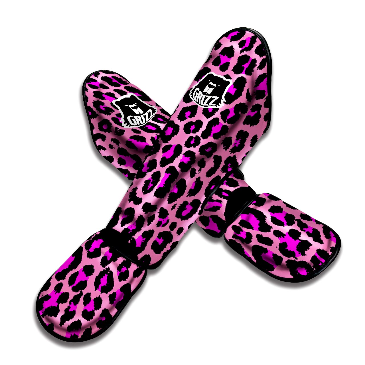 Pink Cheetah Leopard Muay Thai Shin Guard-grizzshop