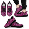 Pink Cheetah Leopard Pattern Print Black Sneaker Shoes For Men Women-grizzshop