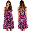 Pink Cheetah Leopard Pattern Print Dress-grizzshop