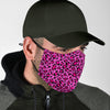 Pink Cheetah Leopard Pattern Print Face Mask-grizzshop