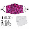 Pink Cheetah Leopard Pattern Print Face Mask-grizzshop