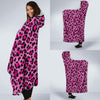 Pink Cheetah Leopard Pattern Print Hooded Blanket-grizzshop