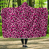 Pink Cheetah Leopard Pattern Print Hooded Blanket-grizzshop