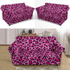 Pink Cheetah Leopard Pattern Print Loveseat Cover-grizzshop