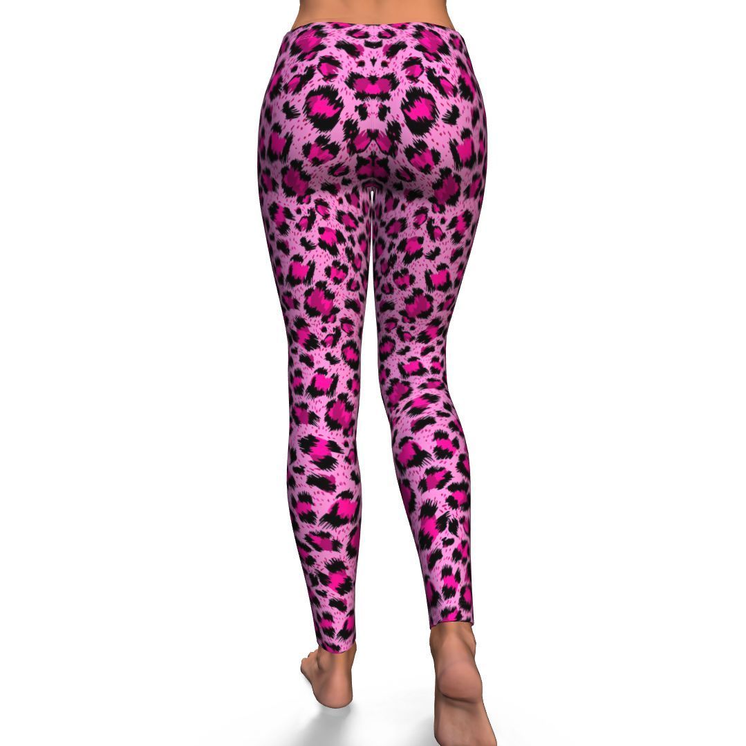 Pink Cheetah Leopard Pattern Print Pattern Women Leggings-grizzshop