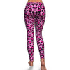 Pink Cheetah Leopard Pattern Print Pattern Women Leggings-grizzshop