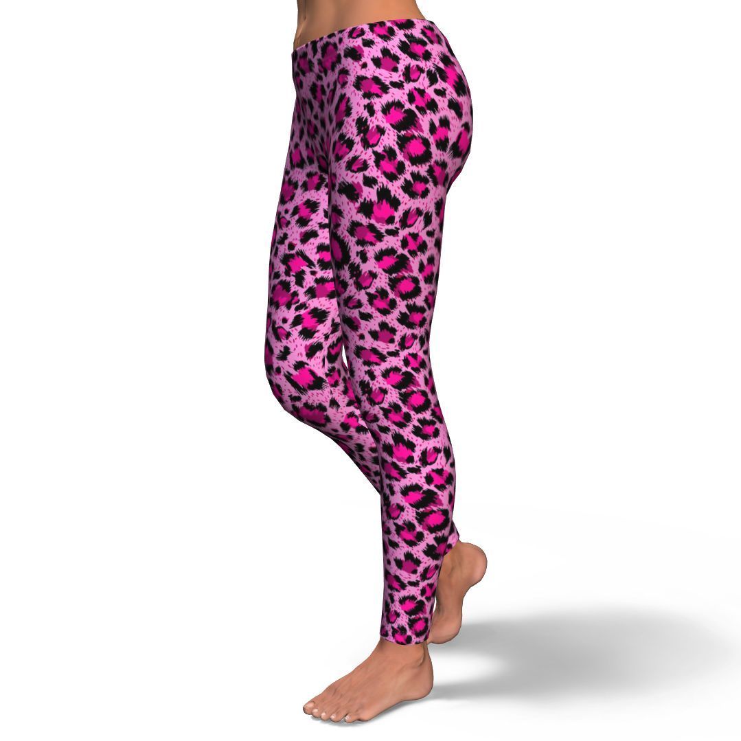 Pink Cheetah Leopard Pattern Print Pattern Women Leggings-grizzshop