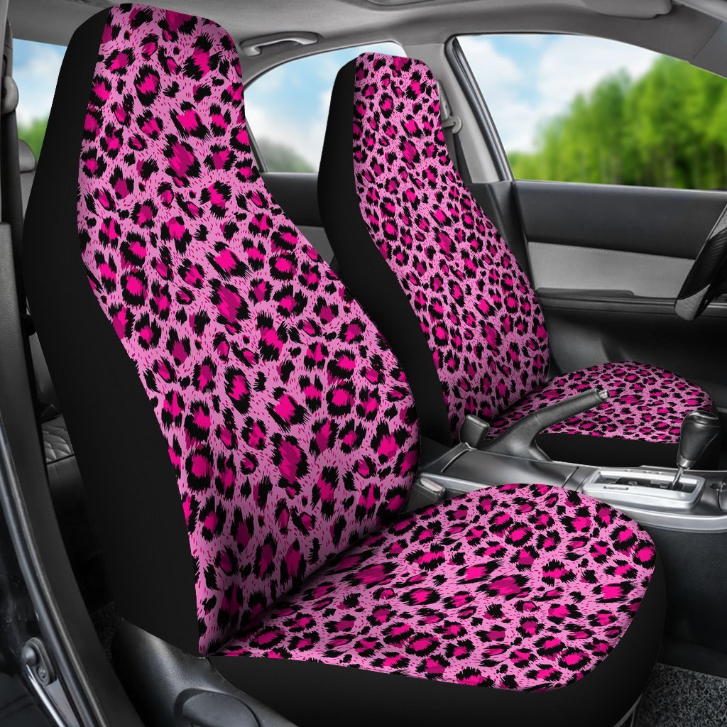 Pink Cheetah Leopard Pattern Print Universal Fit Car Seat Cover-grizzshop