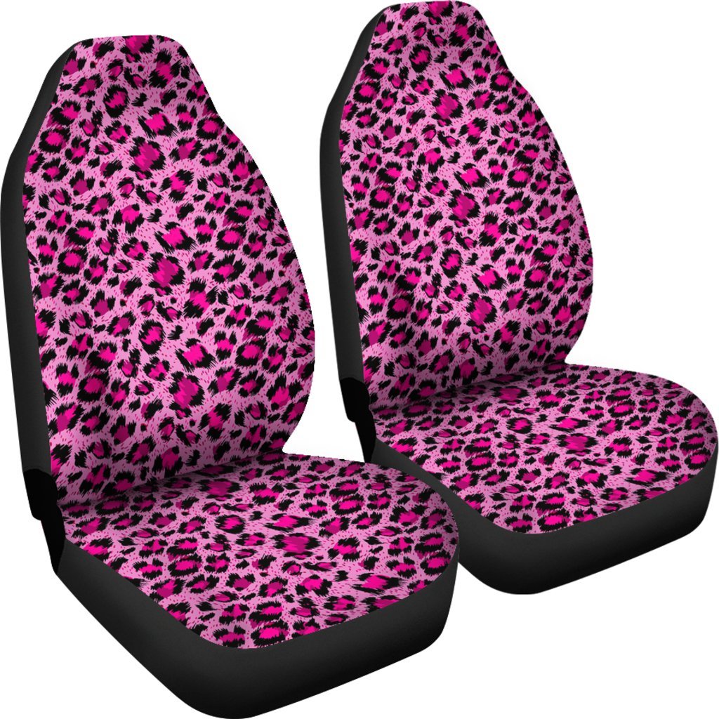 Pink Cheetah Leopard Pattern Print Universal Fit Car Seat Cover-grizzshop