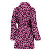 Pink Cheetah Leopard Pattern Print Women Long Robe-grizzshop