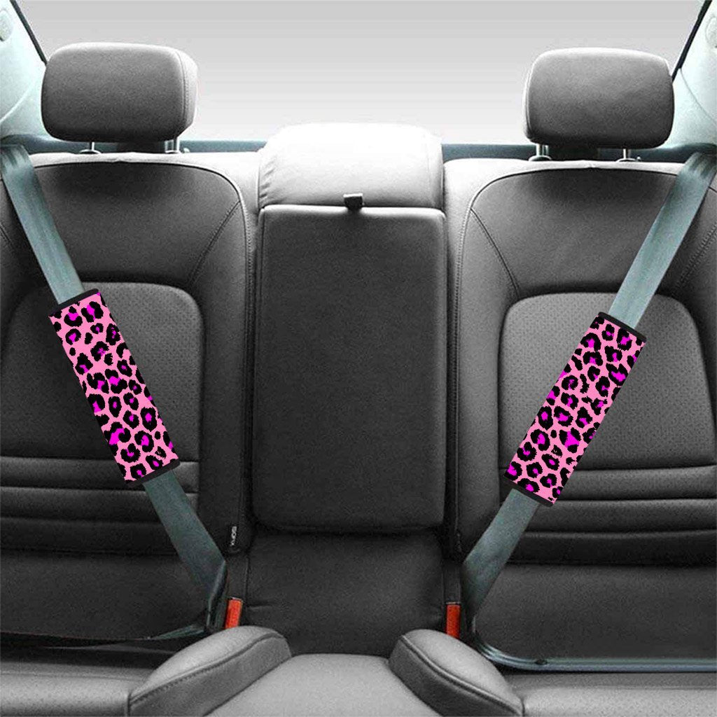 Pink Cheetah Leopard Seat Belt Cover-grizzshop