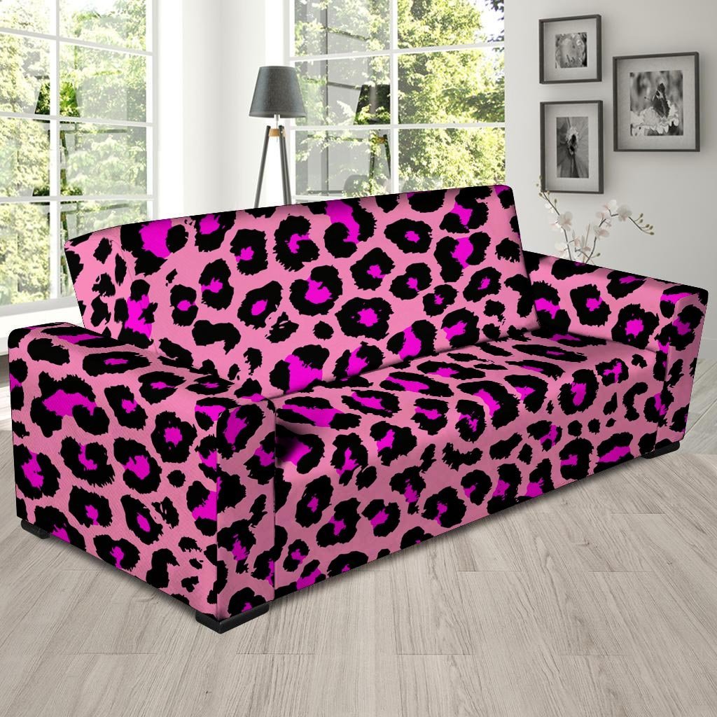 Pink Cheetah Leopard Sofa Cover-grizzshop