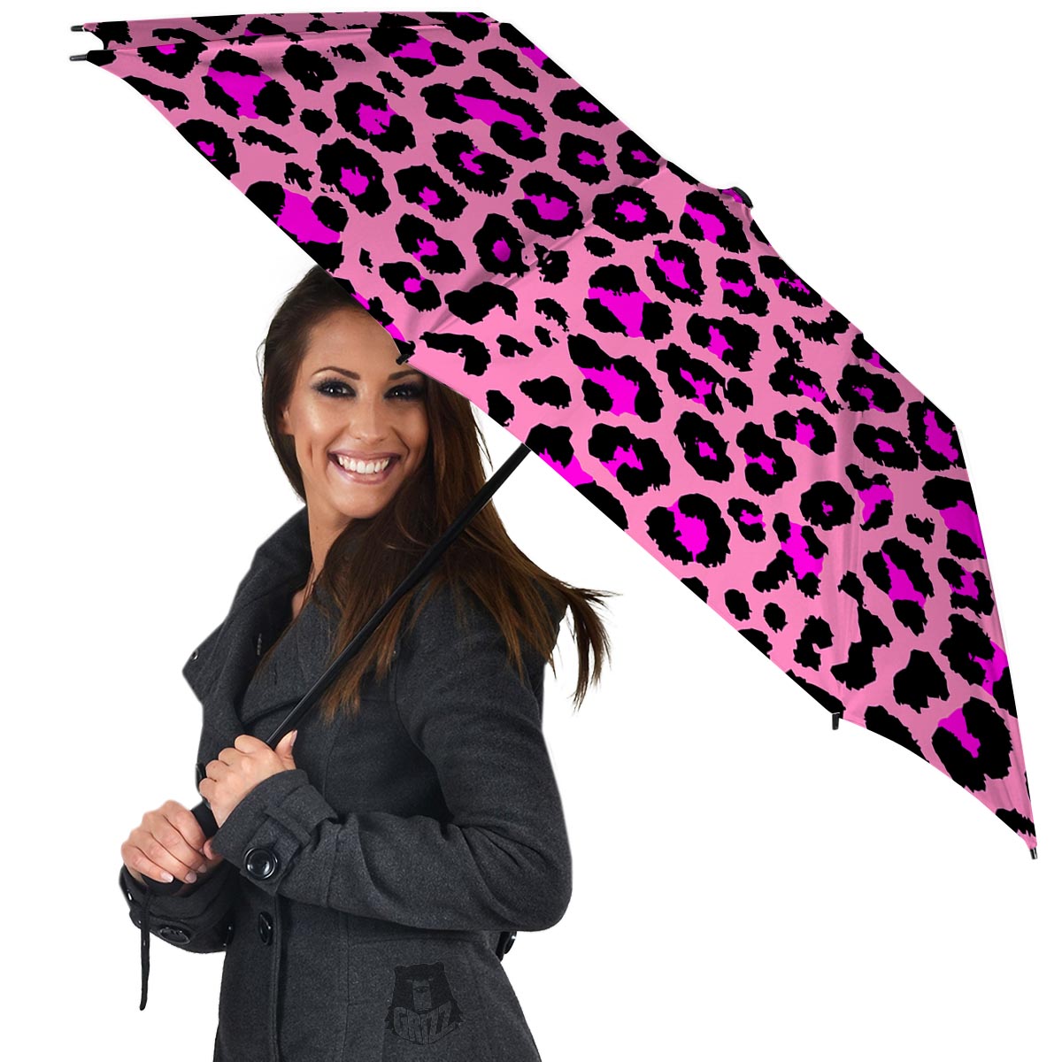 Pink Cheetah Leopard Umbrella-grizzshop