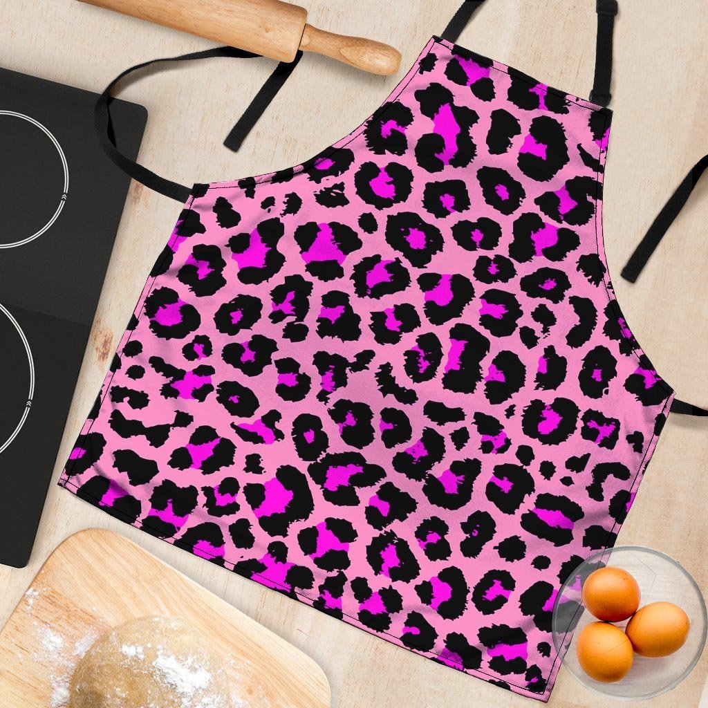 Pink Cheetah Leopard Women's Apron-grizzshop