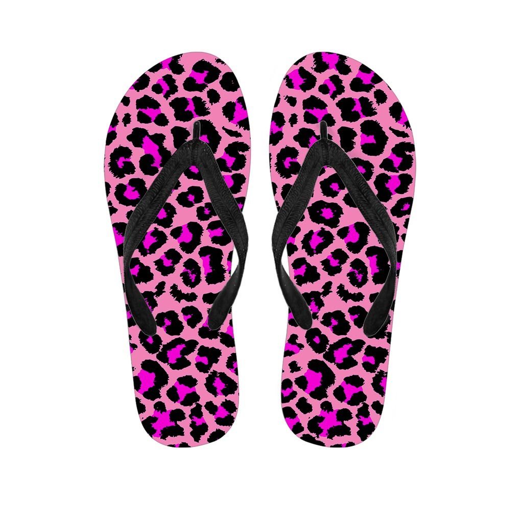 Pink Cheetah Leopard Women's Flip Flops-grizzshop