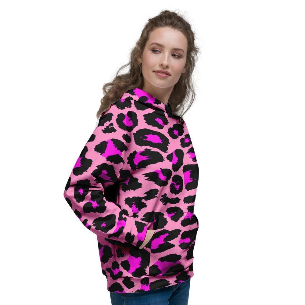 Pink Cheetah Leopard Women's Hoodie-grizzshop