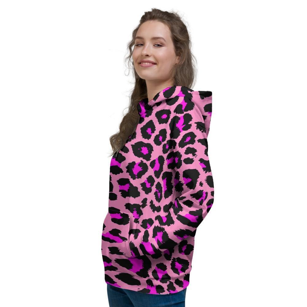 Pink Cheetah Leopard Women's Hoodie-grizzshop