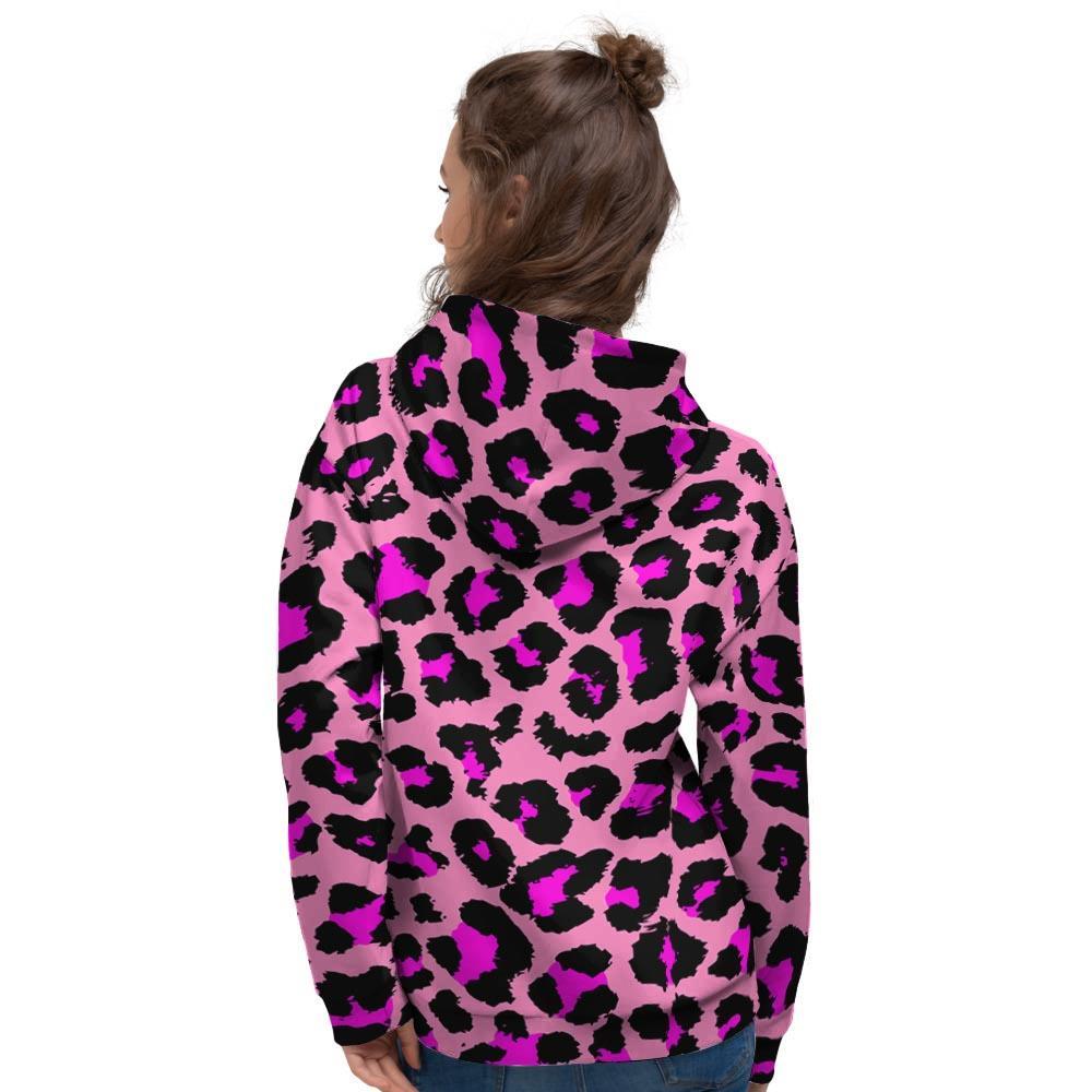 Pink Cheetah Leopard Women's Hoodie-grizzshop