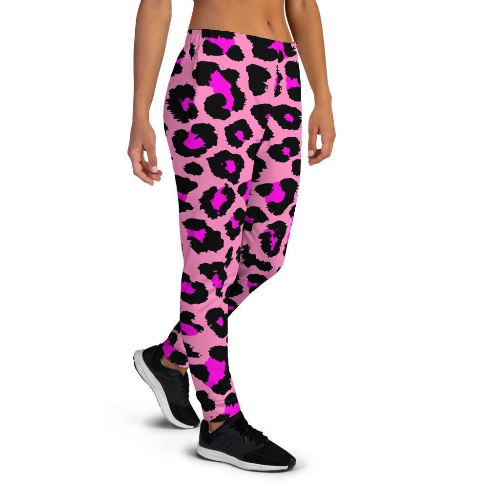 Pink Cheetah Leopard Women's Joggers-grizzshop