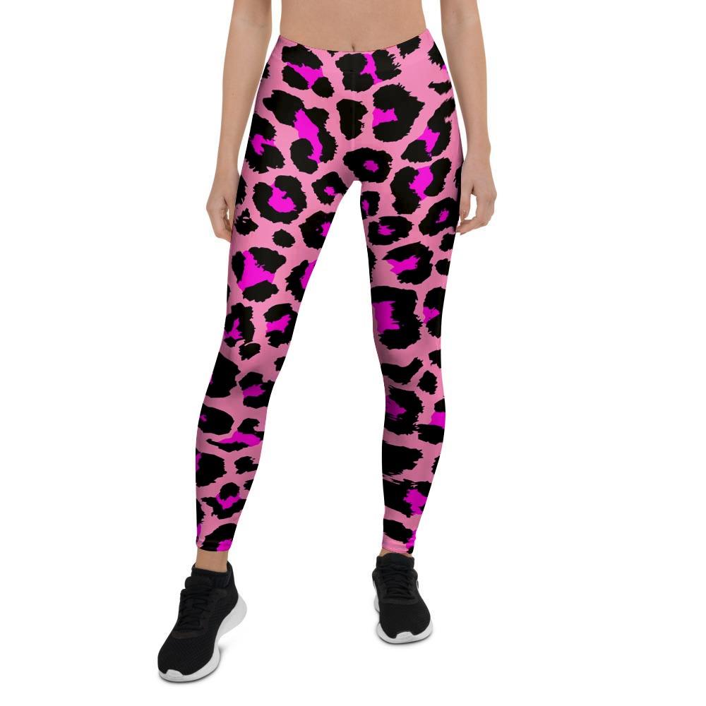 Pink Cheetah Leopard Women's Leggings-grizzshop