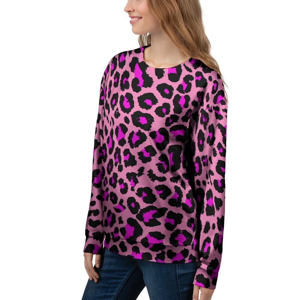 Pink Cheetah Leopard Women's Sweatshirt-grizzshop