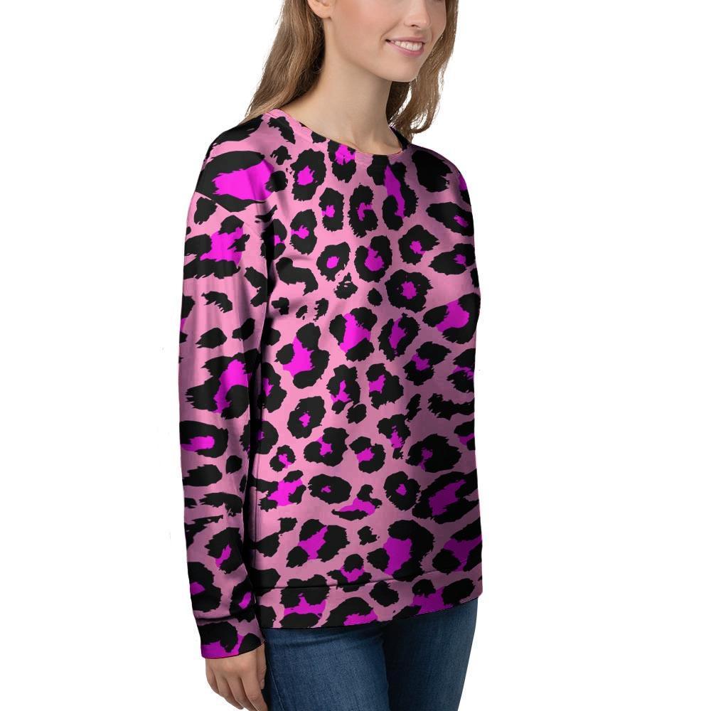 Pink Cheetah Leopard Women's Sweatshirt-grizzshop