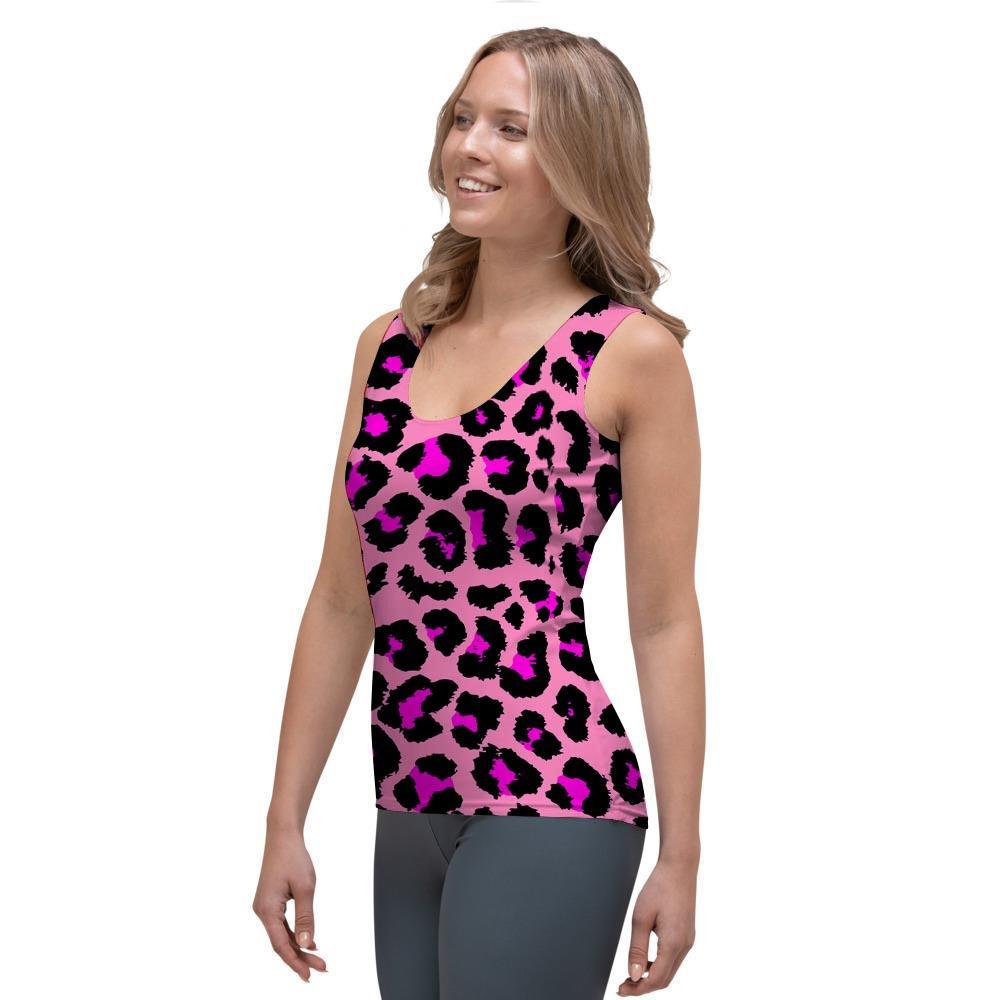 Pink Cheetah Leopard Women's Tank Top-grizzshop