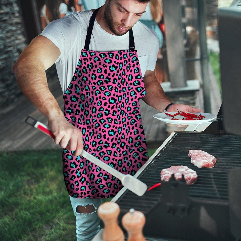 Pink Cheetah Men's Apron-grizzshop