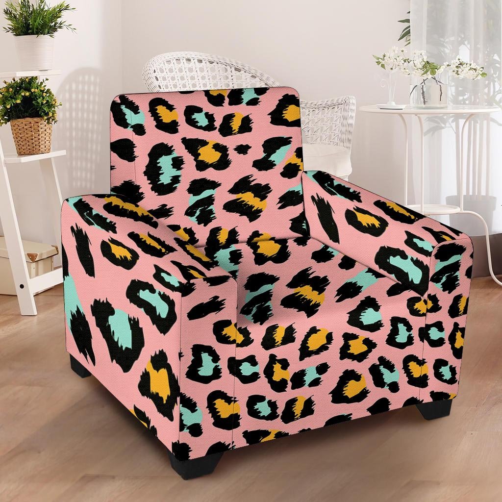 Pink Cheetah Print Armchair Cover-grizzshop