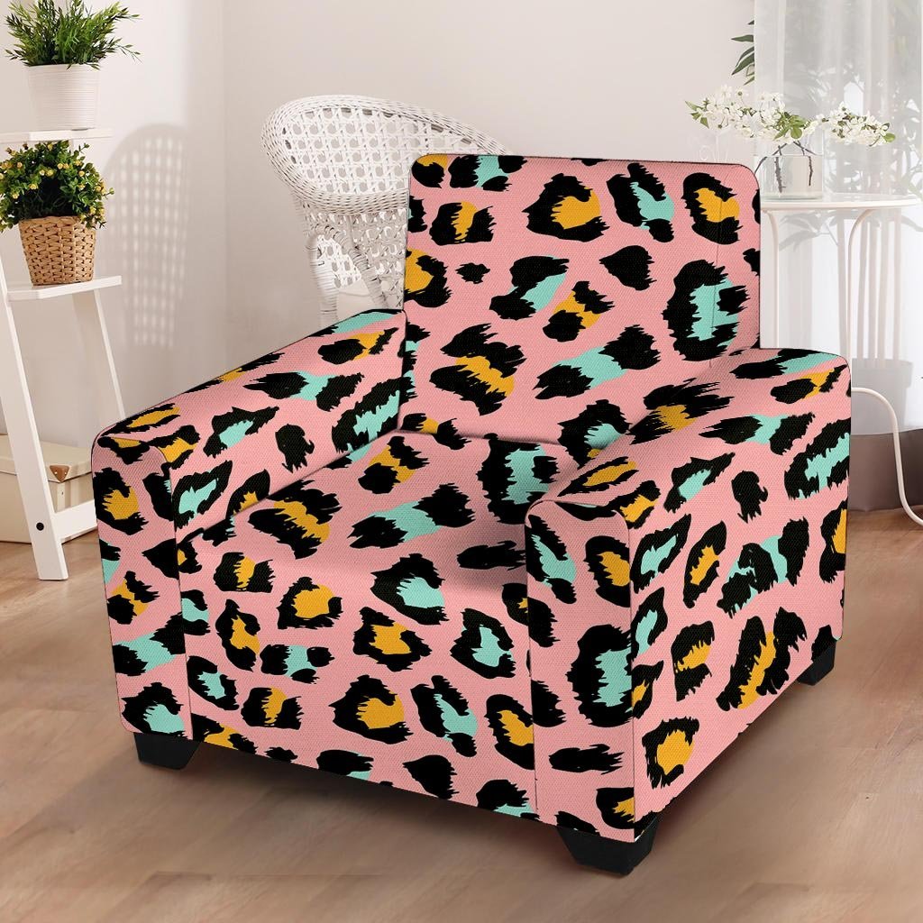 Pink Cheetah Print Armchair Cover-grizzshop