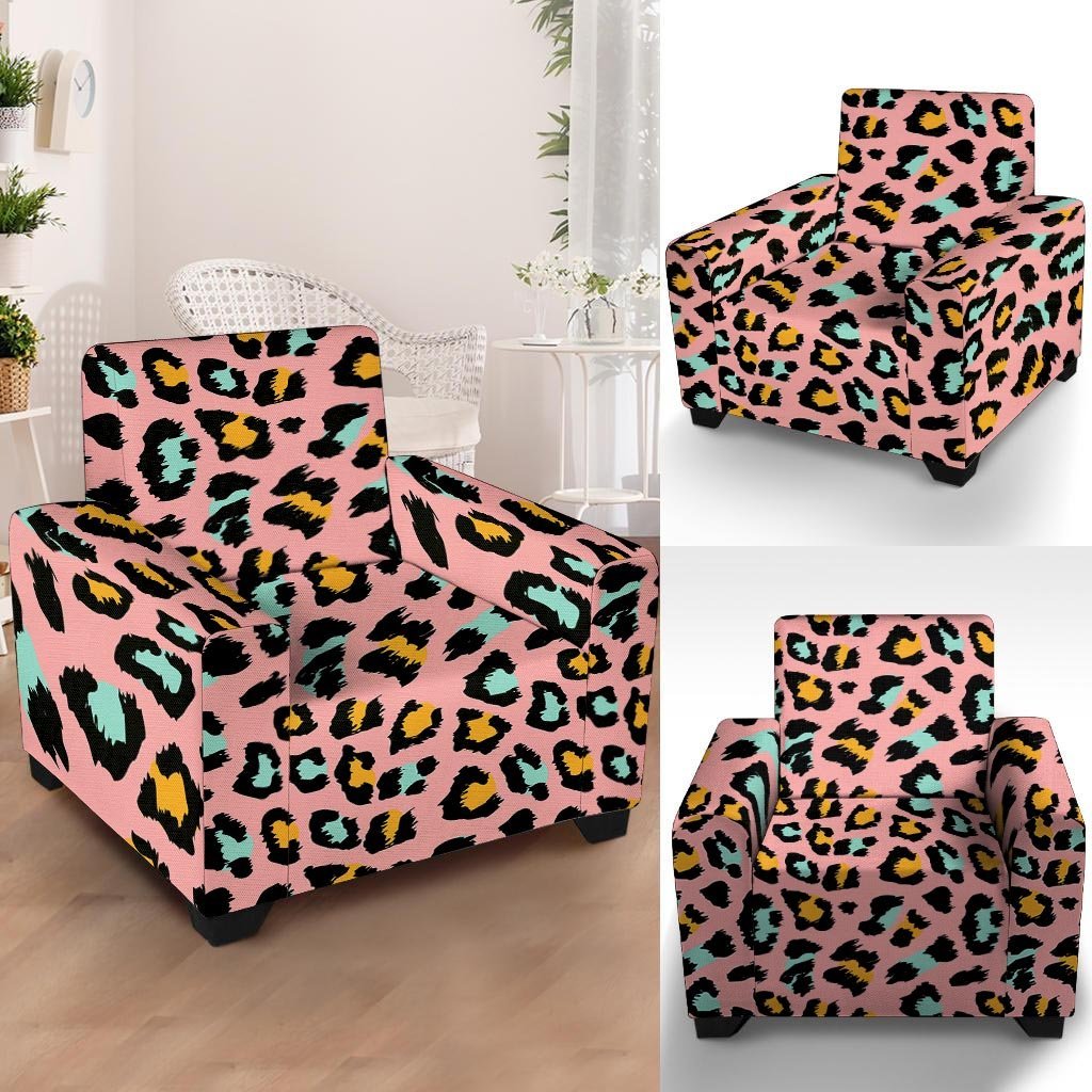 Pink Cheetah Print Armchair Cover-grizzshop