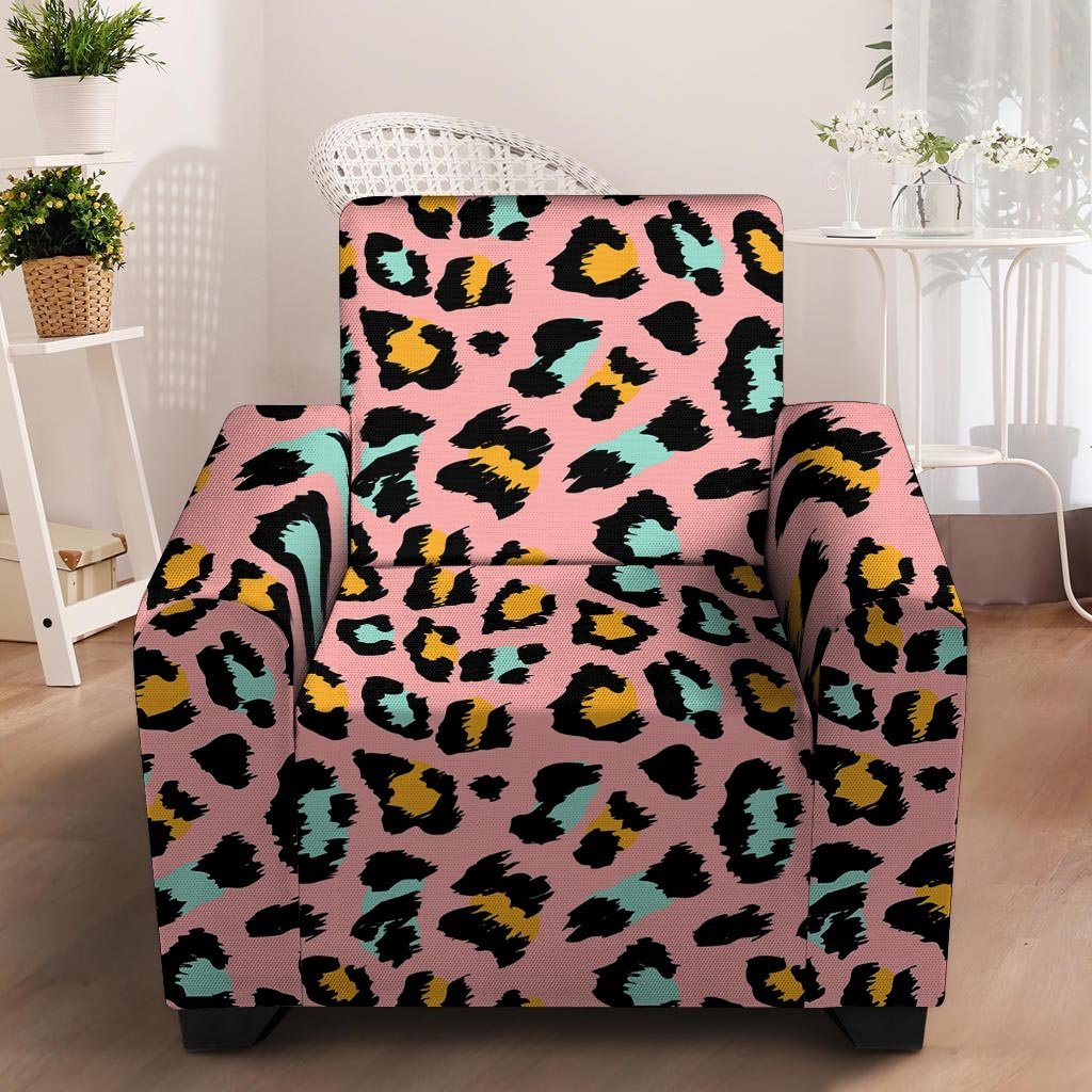 Pink Cheetah Print Armchair Cover-grizzshop