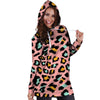 Pink Cheetah Print Hoodie Dress-grizzshop