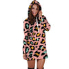 Pink Cheetah Print Hoodie Dress-grizzshop