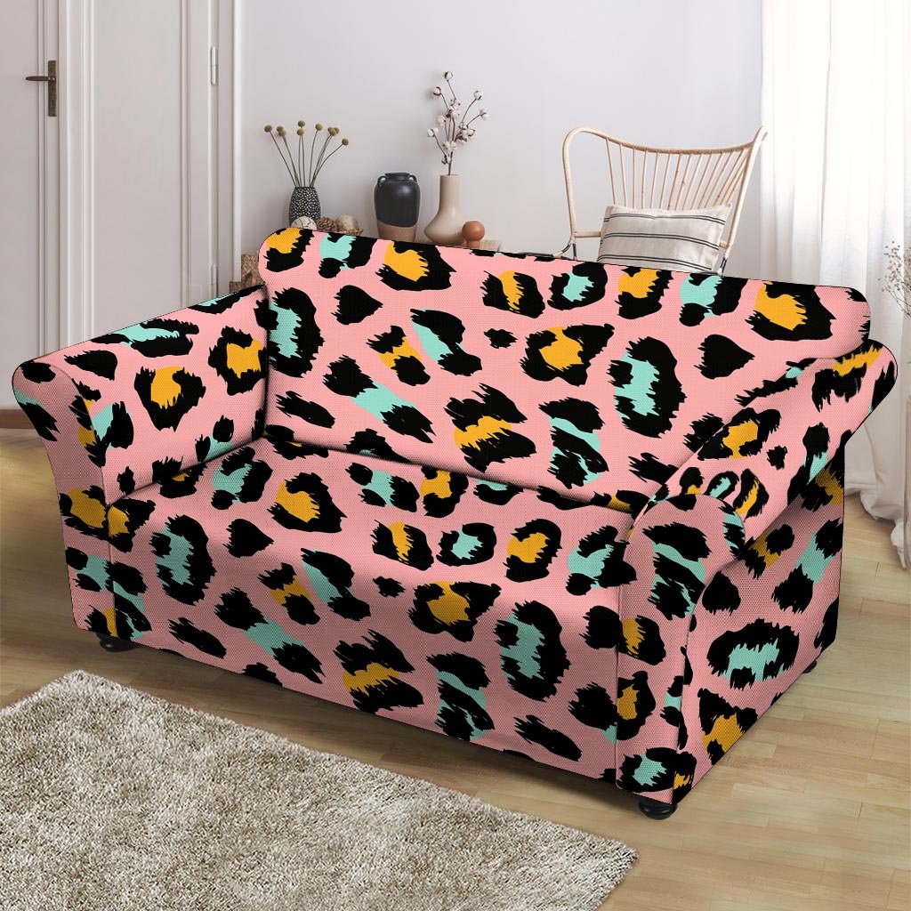 Pink Cheetah Print Loveseat Cover-grizzshop