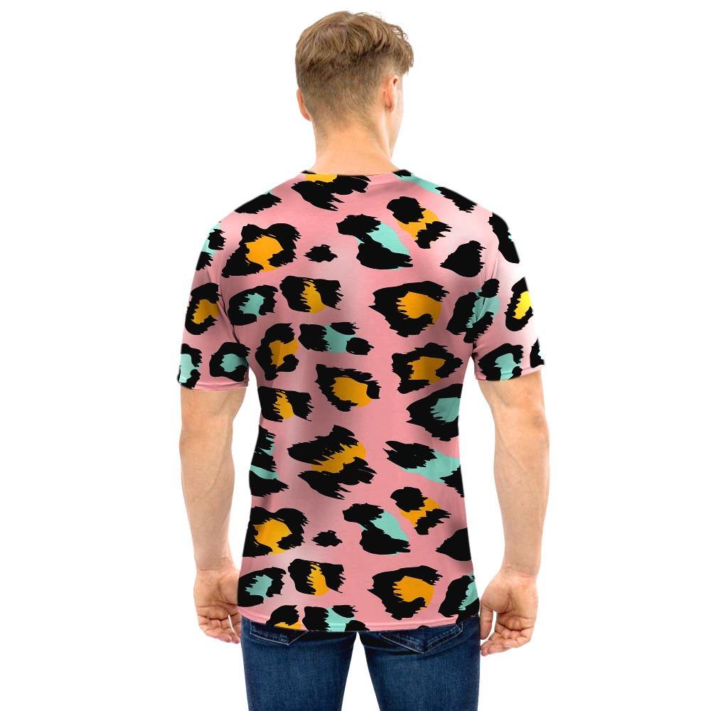 Pink Cheetah Print Men T Shirt-grizzshop