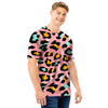 Pink Cheetah Print Men T Shirt-grizzshop